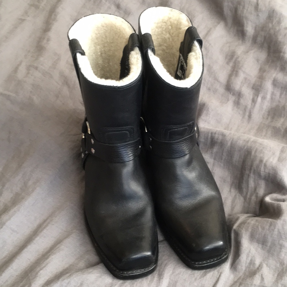 Frye Harness 8r Shearling—Made in the USA